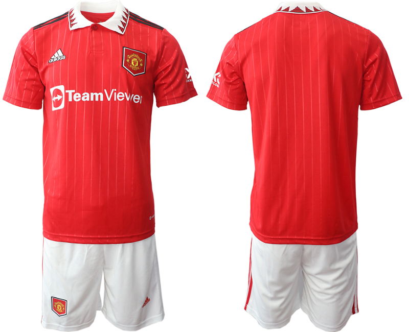 Men 2022-2023 Club Manchester United home Red blank Adidas Soccer Jersey